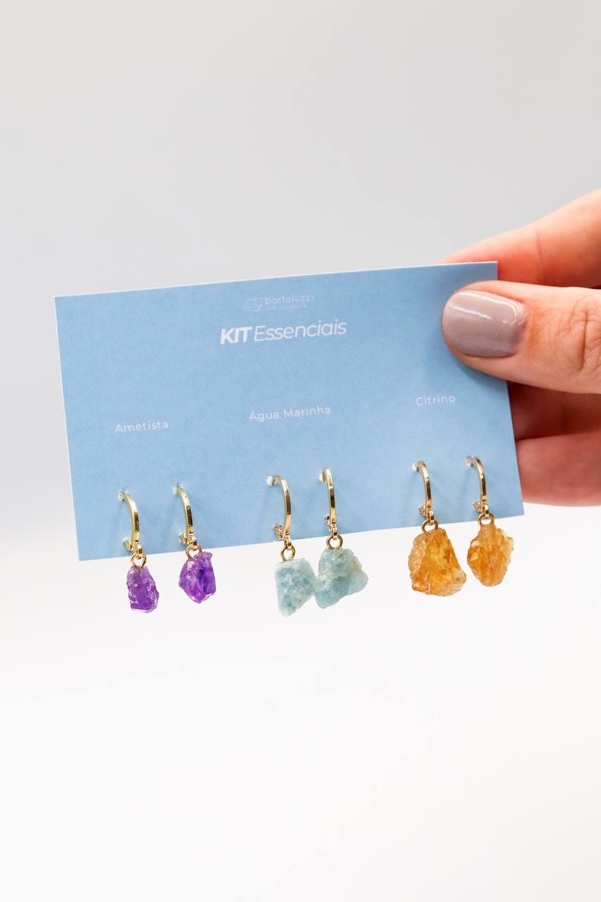Kit Brincos Argola Essenciais Banho Ouro