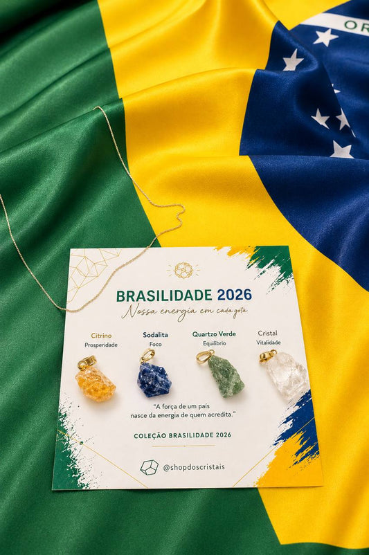 Kit Colar Brasilidade Quatro Pingentes  Banho Ouro