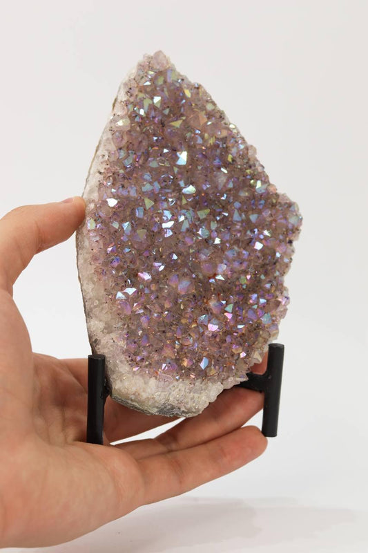 Drusa Titânio Lavanda na Base Metal Preta 480 gramas