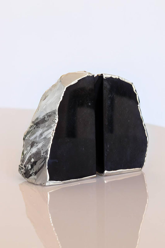 Porta Livro Obsidiana Banho Prata