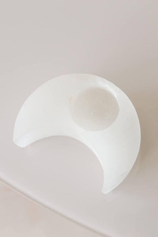Porta Vela Lua Selenita Branca