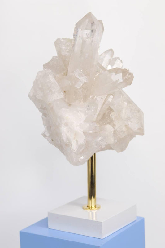 Drusa de Cristal Base de Madeira Branca 1,311Kg