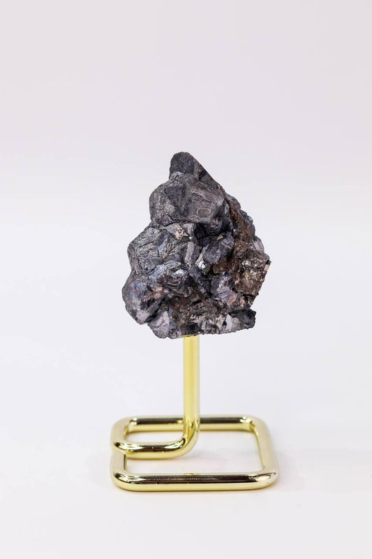 Pedra Galena na Base de Metal Prateada 373 gramas