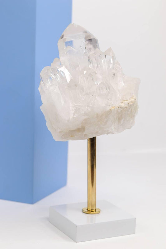 Drusa de Cristal na Base de Madeira Branca 1,119Kg