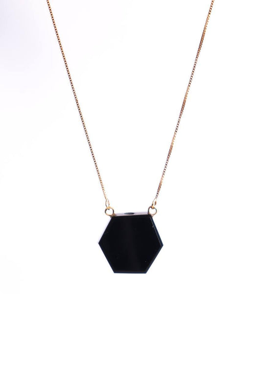 Colar Difusor Obsidiana Preta Banho Ouro
