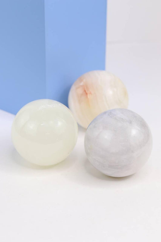 Bola Ônix branco 5,0 a 6,0 cm aprox.
