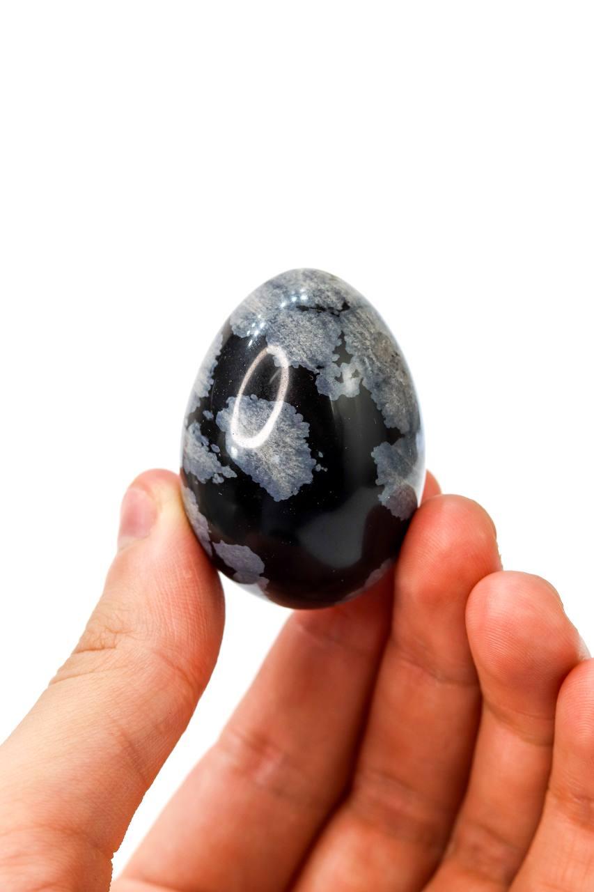 Ovo Obsidiana Flocos de Neve 54 a 58 gramas aprox.