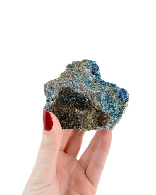 Pedra Apatita Azul Bruta 433 gramas