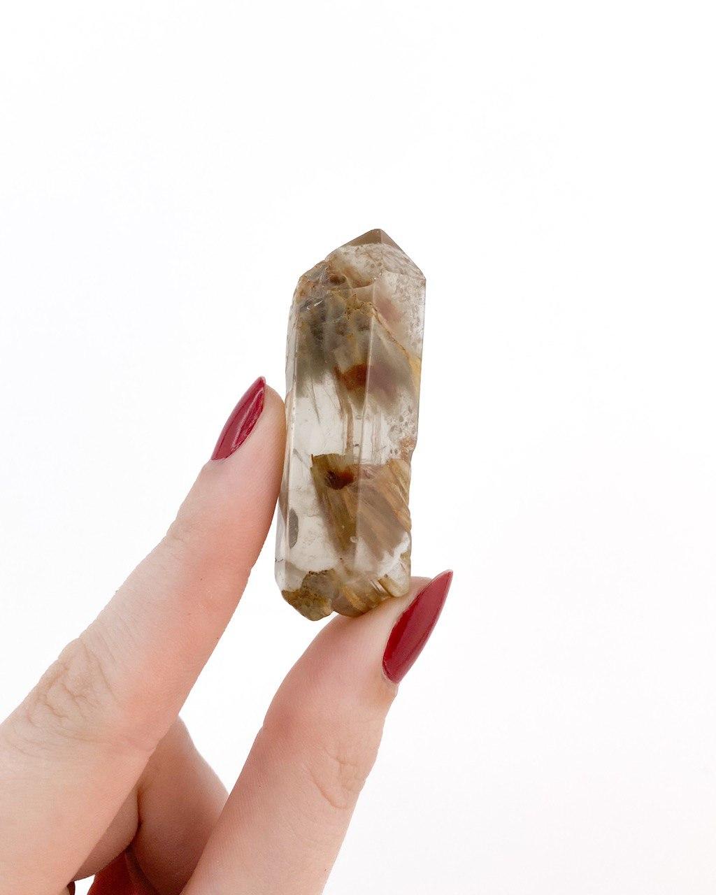Pedra Ponta Polida Quartzo Anfíbola 17 a 23 gramas
