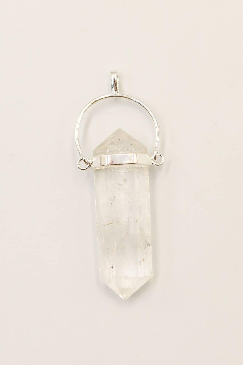 Pingente Cristal de Quartzo biterminado argola