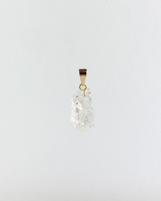 Pingente Cristal bruto Banhado Ouro