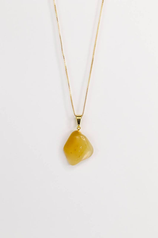 Pingente Opala amarela rolado com pino Banhado Ouro