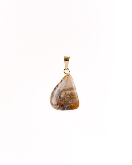 Pingente Picasso Stone rolado com pino Banhado Ouro
