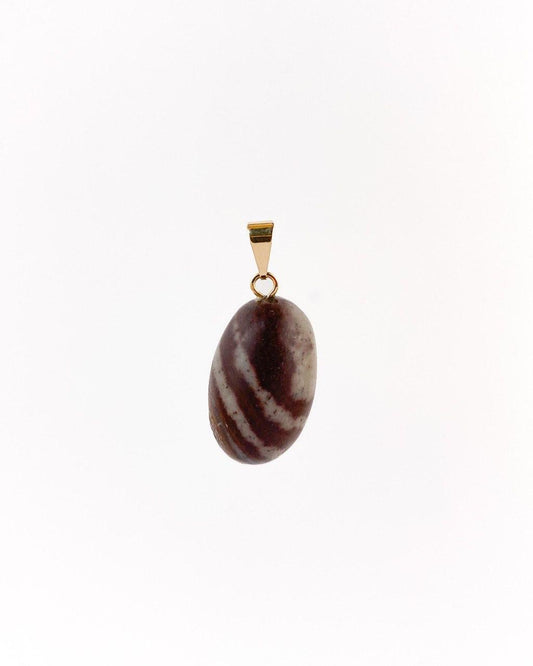 Pingente Shiva Lingam forma oval com pino Banhado Ouro