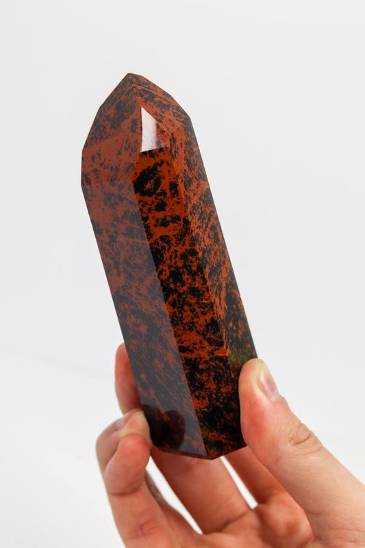 Ponta Obsidiana Cor do Mogno Polida 296 gramas aprox.