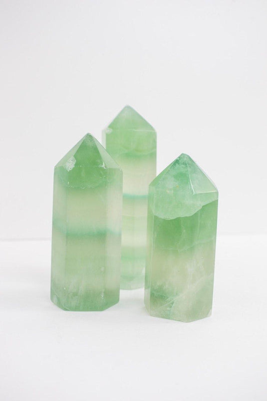 Ponta polida Fluorita Verde 102 a 122 gramas