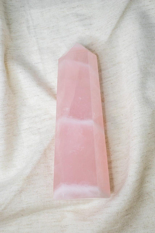 Ponta Polida Quartzo Rosa 410 a 595 gramas