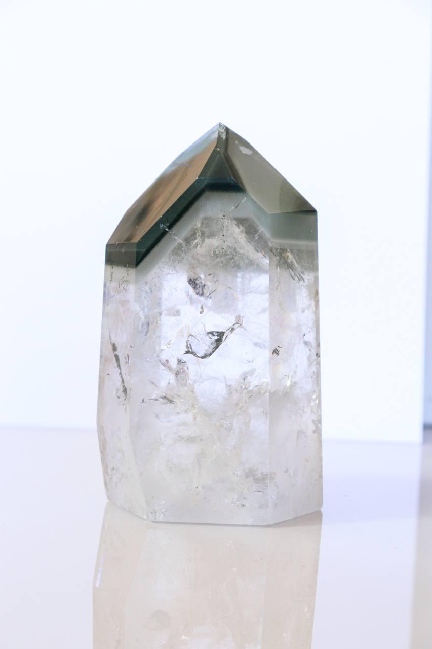 Ponta Polida Cristal Quartzo com Clorita Fantasma 960 gramas