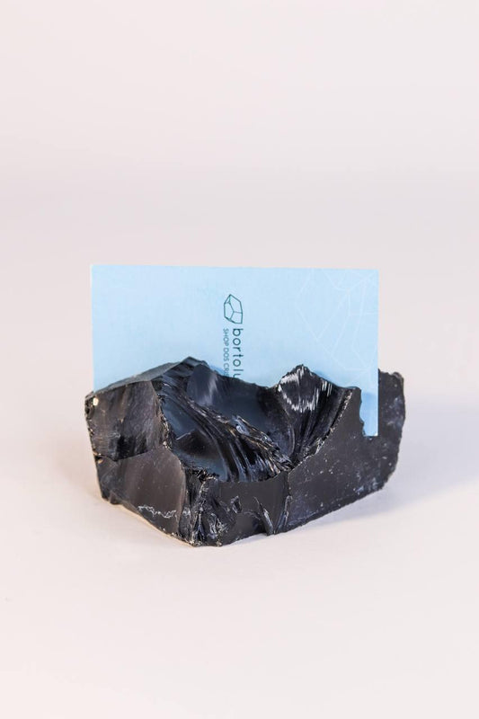 Porta Cartões/Mensagens Obsidiana bruta