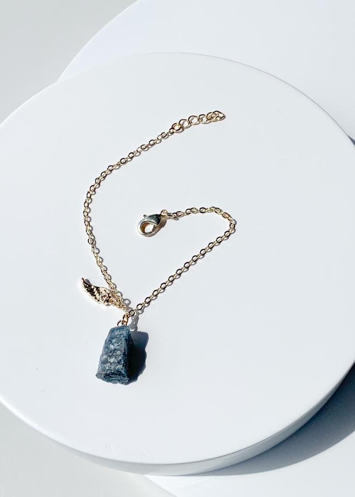 Pulseira Apatita Azul Dream Banho Ouro