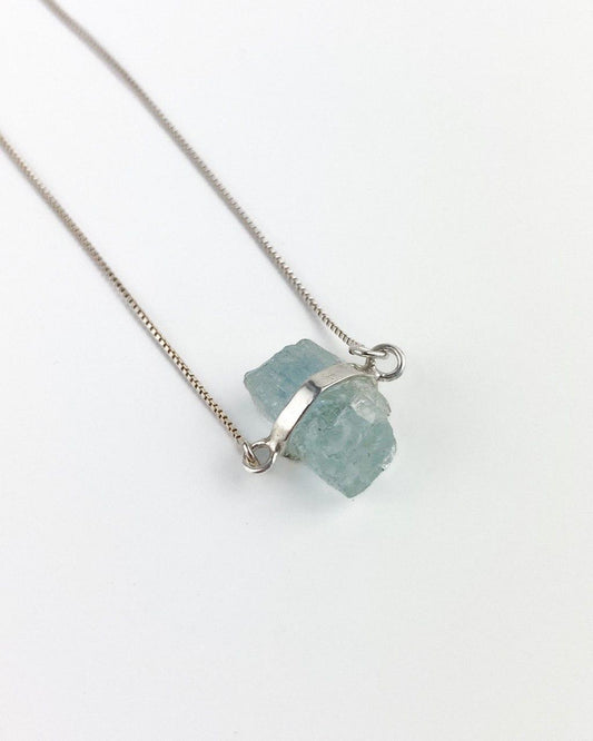 Pulseira Água Marinha bruta Prata 925