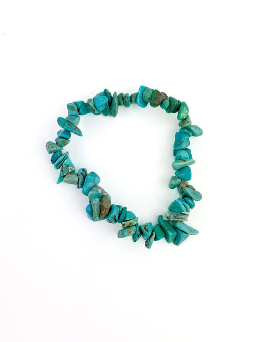 Pulseira Cascalho Howlita Azul Turquesa