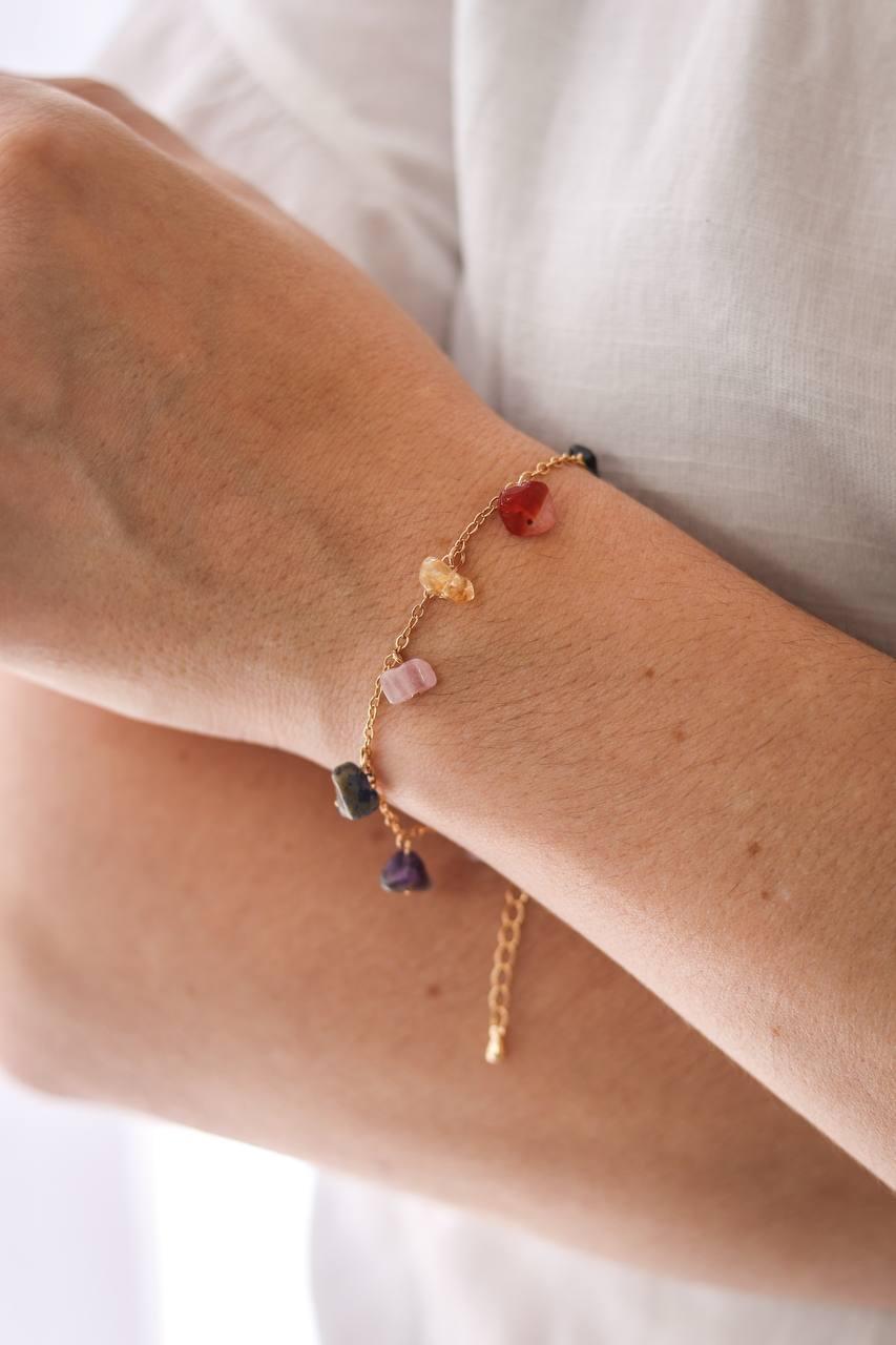 Pulseira Chakras Banho Ouro 18k