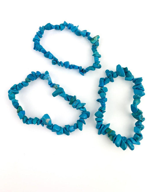 Pulseira Cascalho Howlita Azul