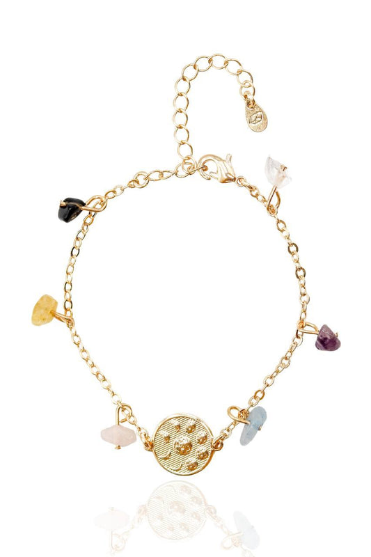 Pulseira Essencia Colors Lua Banho Ouro
