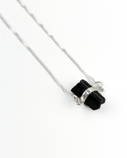 Pulseira Turmalina Negra bruta Prata 925