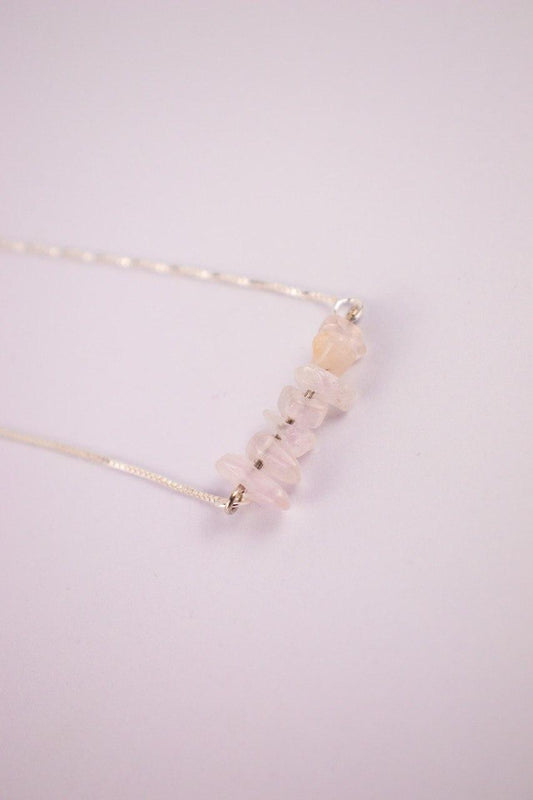 Pulseira Quartzo Rosa Prata 925