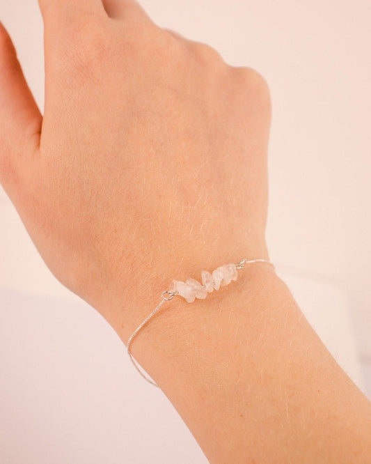Pulseira Quartzo Rosa Prata 925