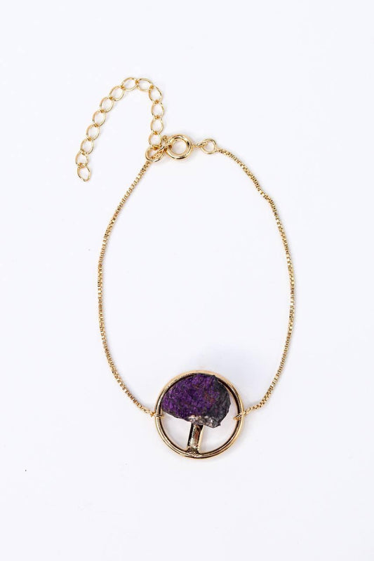 Pulseira Purpurita Bruta Banho Ouro