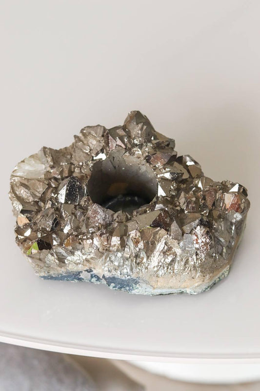Porta Vela Drusa Quartzo Titânio Prateado