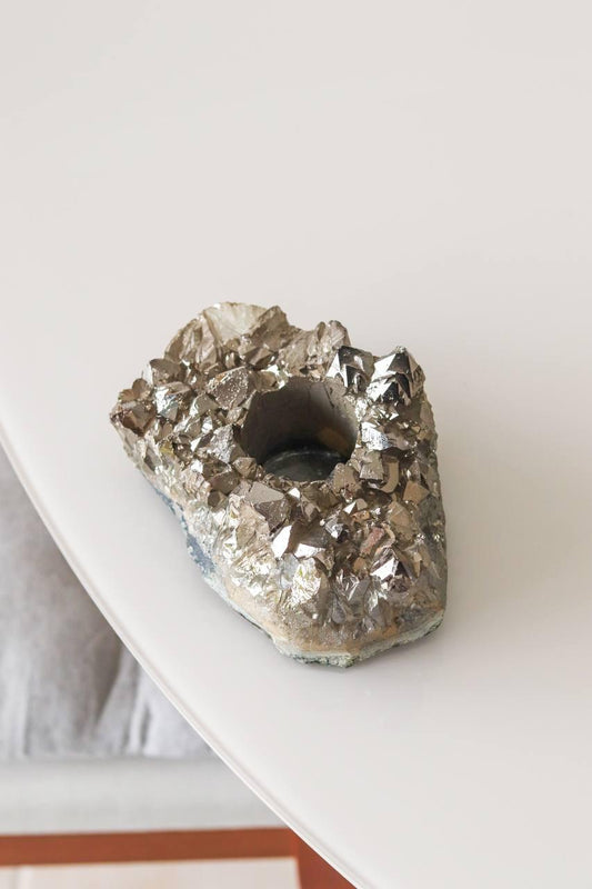 Porta Vela Drusa Quartzo Titânio Prateado