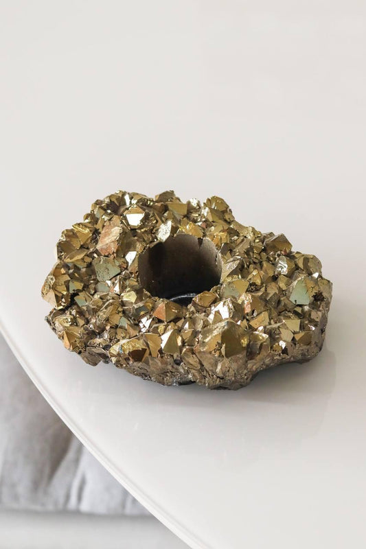 Porta Vela Drusa Quartzo Titânio Dourado