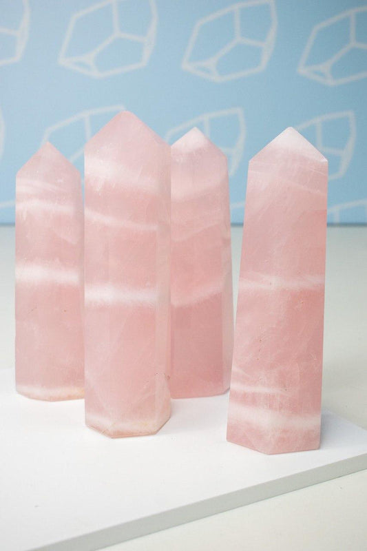 Ponta Polida Quartzo Rosa 410 a 595 gramas