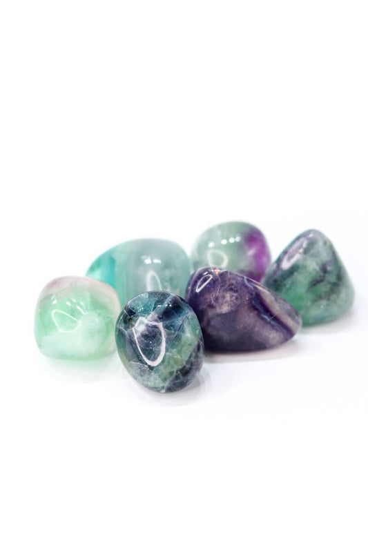 Pedra Fluorita Multicolorida Rolada 16 a 21 gramas