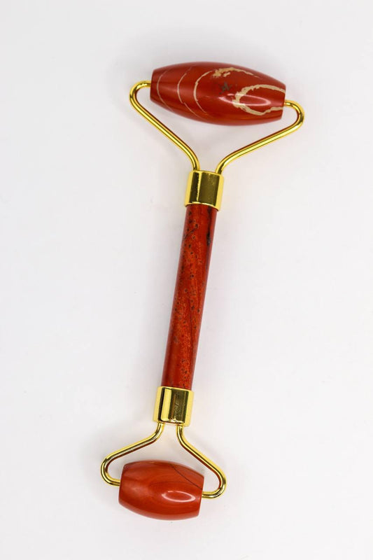 Roller Facial Jaspe Precioso Banho Ouro