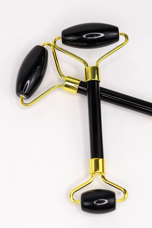 Roller Facial Obsidiana Banho Ouro