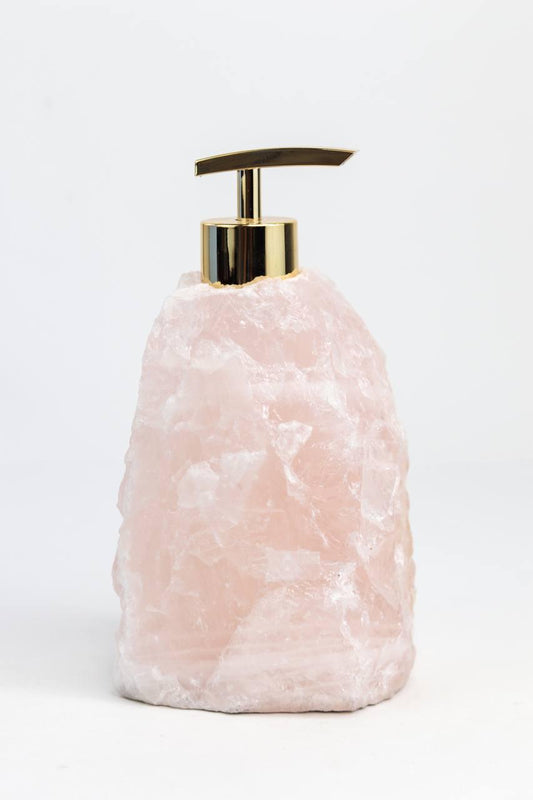 Saboneteira Quartzo rosa Banho Ouro