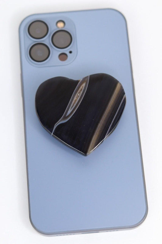 Suporte para celular Coração Ágata Preta