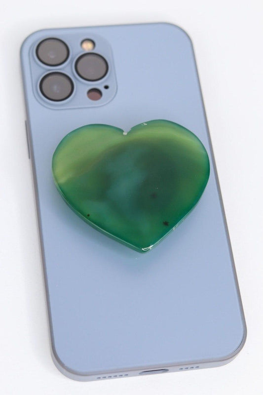 Suporte para celular  Coração Ágata Verde
