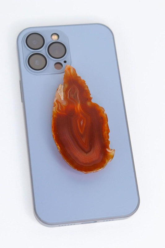 Suporte para celular Ágata Vermelha tingida