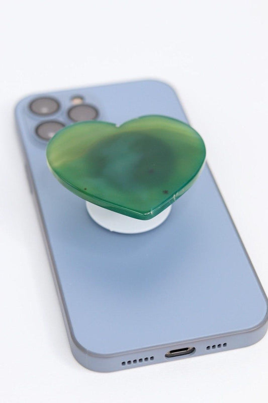Suporte para celular  Coração Ágata Verde