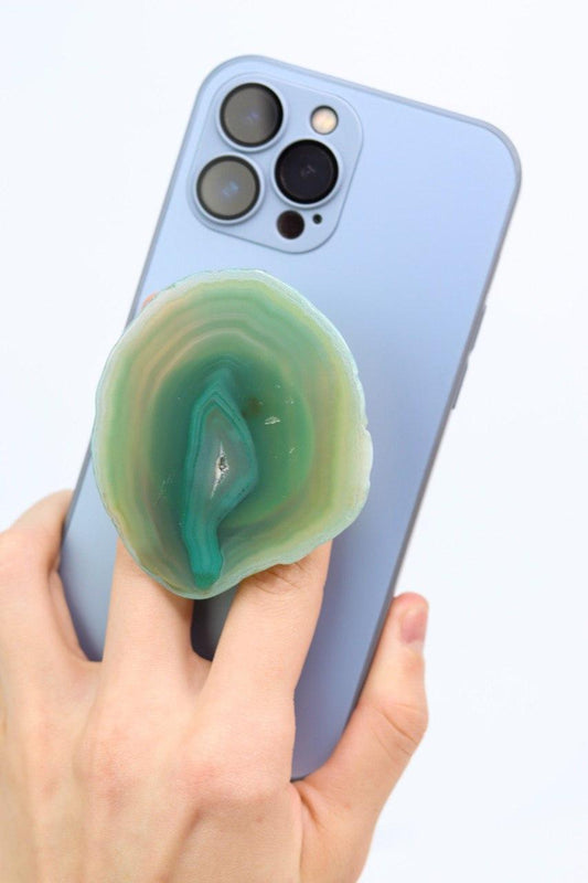 Suporte para celular Ágata Verde tingida