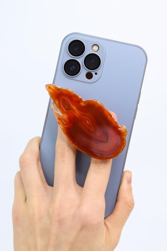 Suporte para celular Ágata Vermelha tingida