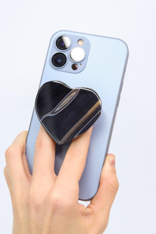 Suporte para celular Coração Ágata Preta