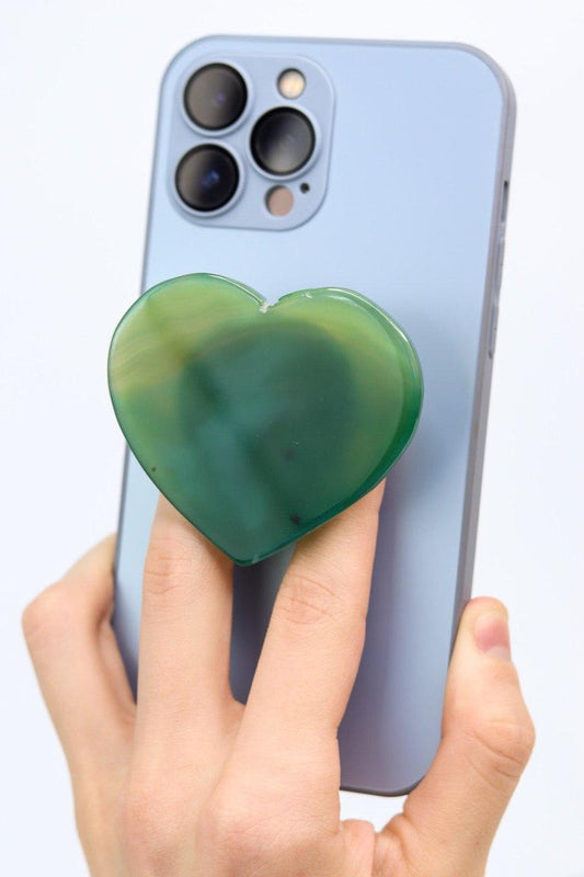 Suporte para celular  Coração Ágata Verde