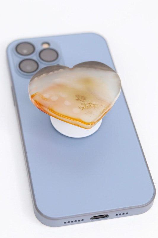 Suporte para celular Coração Ágata Natural